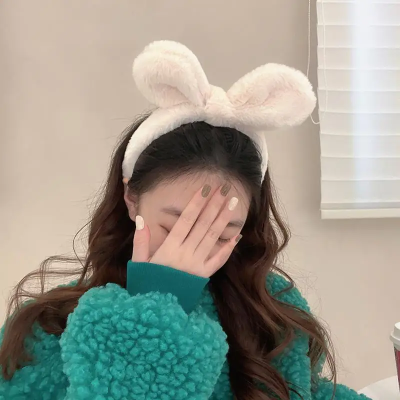 Cute Cartoon Rabbit Ear Headband Women Girls Bunny Bear Ears Hairband Cosplay Hair Band Fashion Plush Hair Hoop Hair Accessories