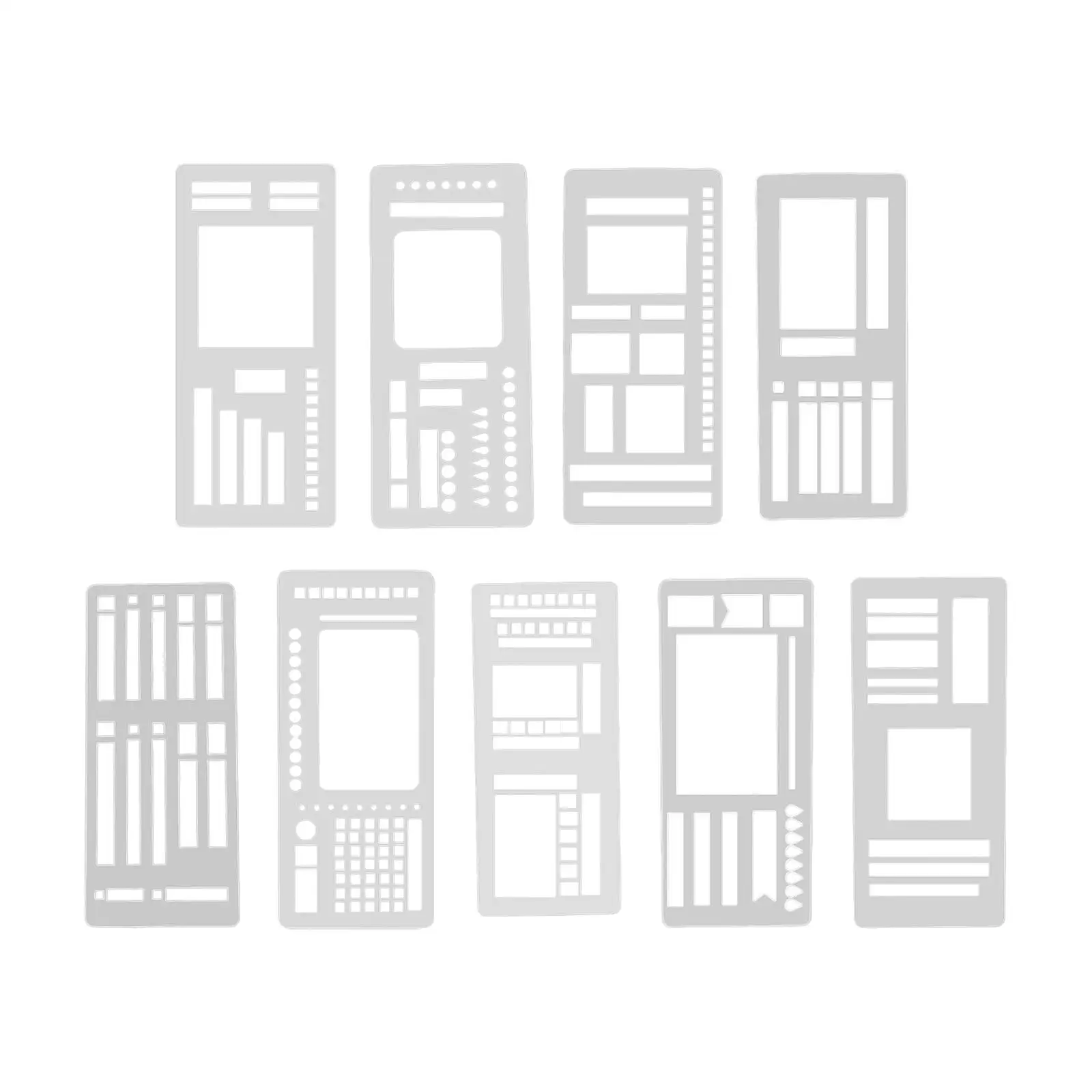 Acrylic Journal Stencils Kit Multifunctional Drawing Templates Planner Stencil for DIY Creativity and Card Making