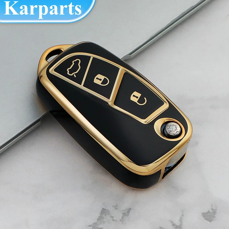 

For Fiat 500 Key Shell Panda Stilo Ducato Punto Auto Folding Key Shell Accessories 3 Bottons TPU Car Key Case Cover