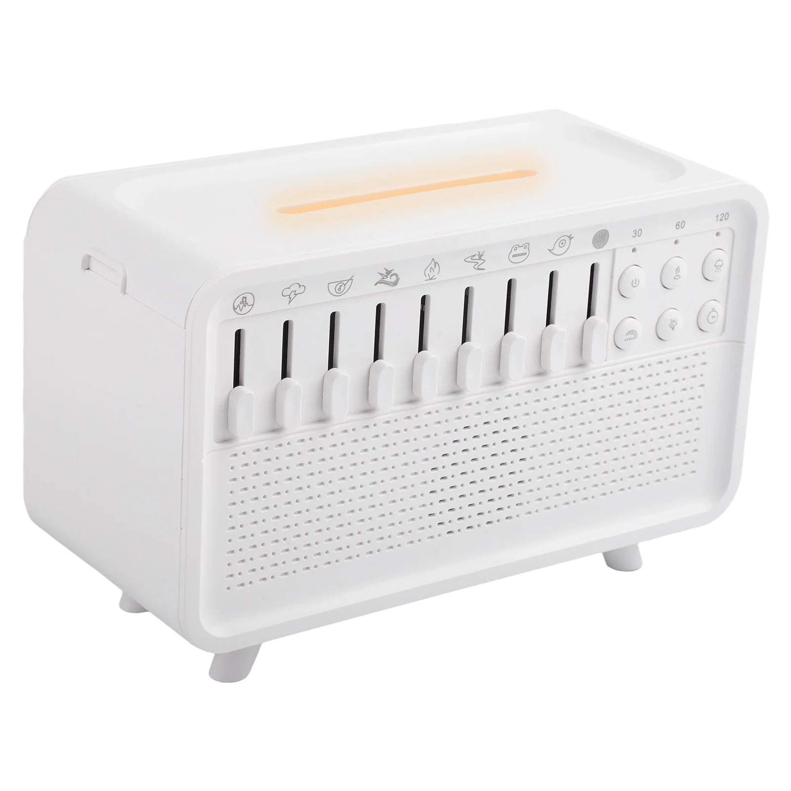 Увлажнитель, диффузор для ароматерапии, 8 регулируемых настроек белого шума, успокаивающий окружающий свет, совместимые с эфирными маслами, ночное использование
