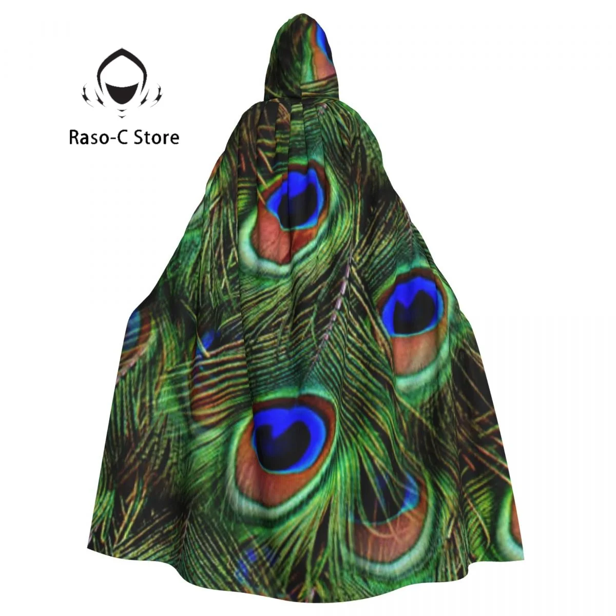 

Hooded Cloak Unisex Cloak with Hood Peacock Feathers Cloak Vampire Witch Cape Cosplay Costume