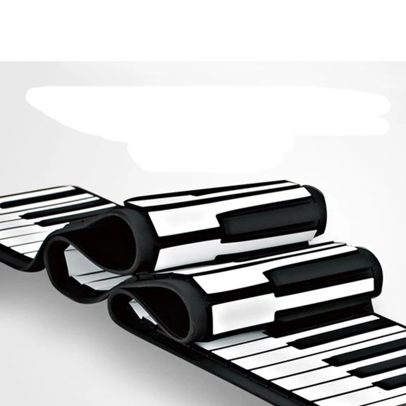 Hooqu 61 88 Keys Up لفة يدوية إلكترونية محمولة قابلة لإعادة الشحن مع لوحة مفاتيح بيانو من السيليكون البيئي