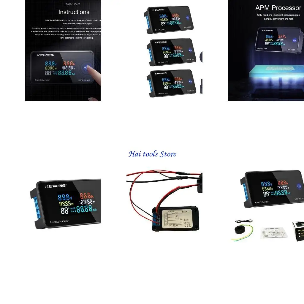X37E Digital Display Ammeter Voltmeter Multimeter with Split Current