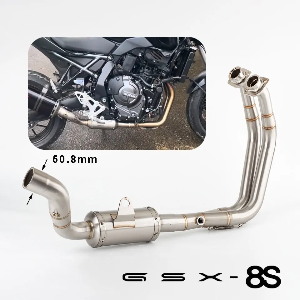 

Motorcycle exhaust header For Suzuki GSX 8S GSX8S GSX-8S GSX8R 2022-2025 51MM Exhaust Front Link Pipe Modified Slip On