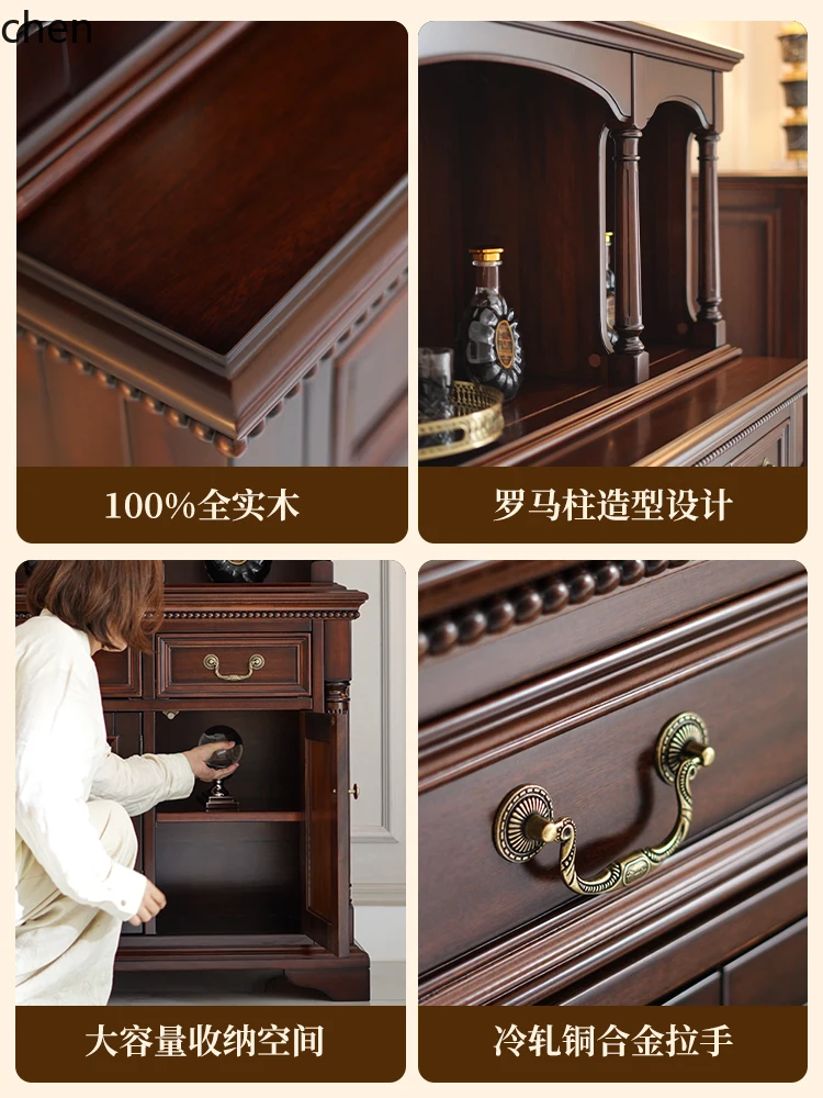 خزانة مشروبات YFY مصنوعة من الخشب الصلب وخزانة عرض كلاسيكية كلاسيكية وخزانة تخزين مثبتة على الحائط