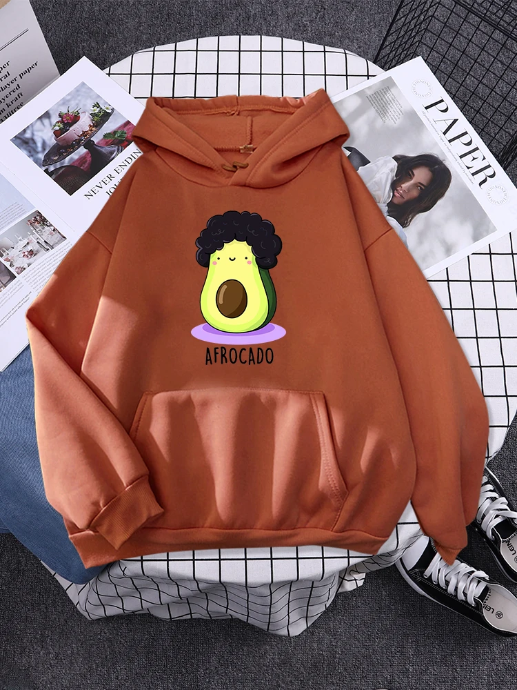 

Funny Cute Afrocado Avocadowomen Hoodie Fashion Personality Sweatshirt Street Fleece Warm Pullovers Casual Oversize Outerwear