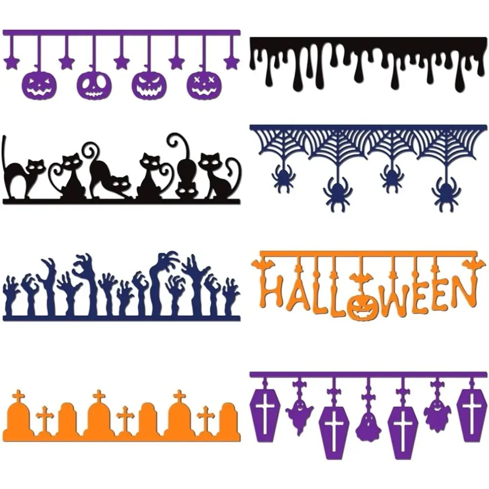 

Cutting Dies for DIY Scrapbooking Metal Halloween Pumpkin Borders Die Cuts Embossing Stencils Template for Paper Card Making