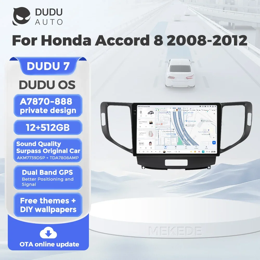 DUDU7 8Core 2din Android 13 Auto Car Radio Player Navigation GPS For Honda Accord 8 2008-2012