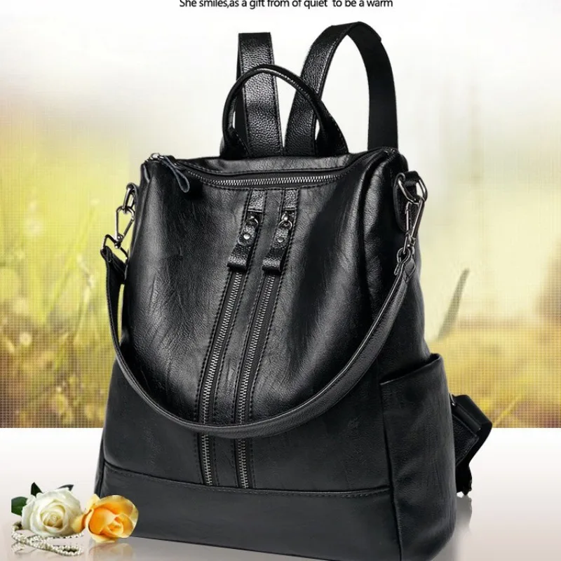 Backpack 2025 Autumn and Winter New Korean Style Trendy Casual Fashion Soft Leather Bag Multifunctional New Women's Bag