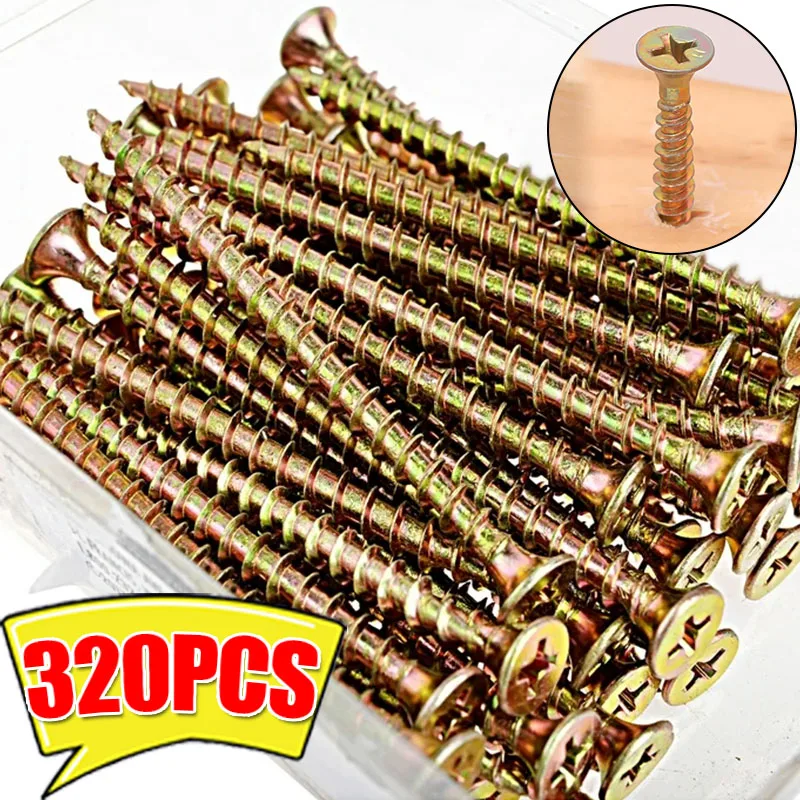 

M4 Cross Countersunk Head Tapping Screw Cross Recessed Phillips Flat Self-tapping Wood Furniture Screw Fiberboard Drilling Tools