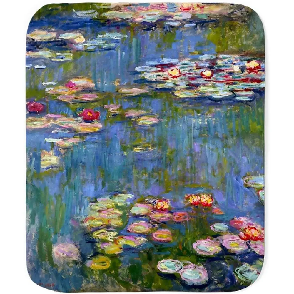 

Плед из флиса с изображением водяных лилий Моне 1916 года, 60x50 дюймов