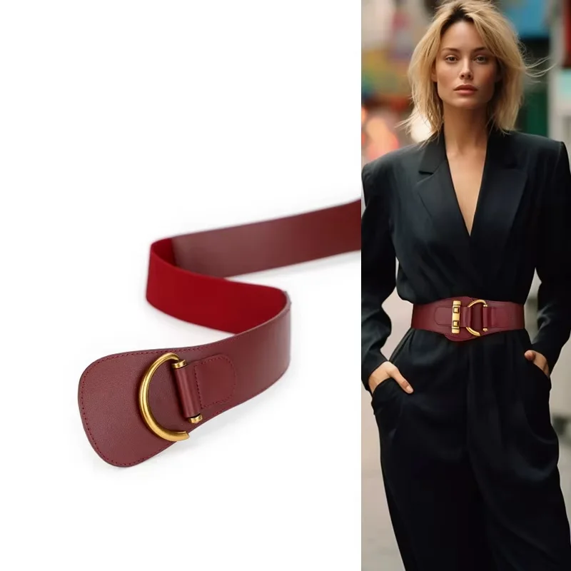 

Fashionable temperament, elastic waistband, women's decorative belt, versatile dress, wide waistband