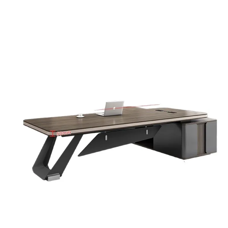 

Light Luxury Boss Desk Modern Chairperson President Desk Manager Office Desk and Chair Combination
