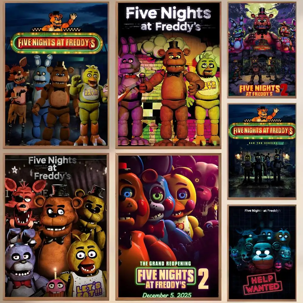 Classic Game Fnaf-Five-nights-At-Freddys Poster Trendy And Easy-to-Apply Wall Art Stickers For Home Decor And Dorm Room Walls