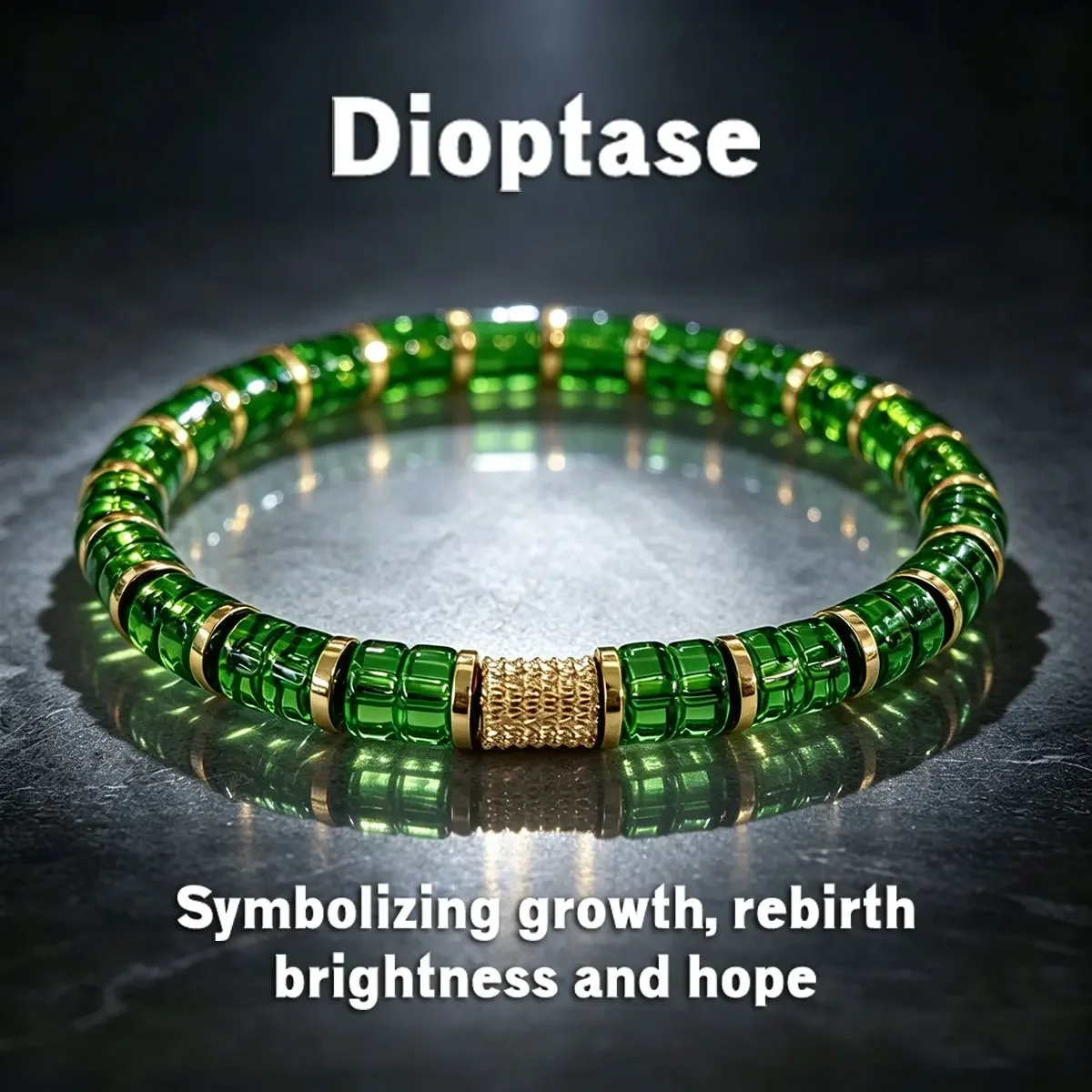Natural diopside bead bracelet for men and women, symbolizing growth and hope,fashionable wrist accessory gift for men and women