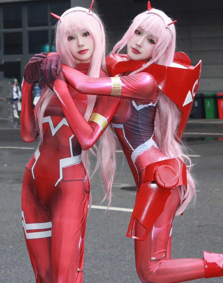 Anime Darling In The Franxx 02 Zero Two Cosplay Costume for Women Halloween Costume 3D Printing Bodysuit Zentai Suit