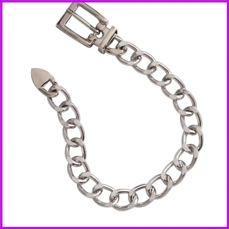 Aleación Cadena enlace cubano para botas Decoración calzado Punk Accesorios calzado pulsera tobillera para ropa