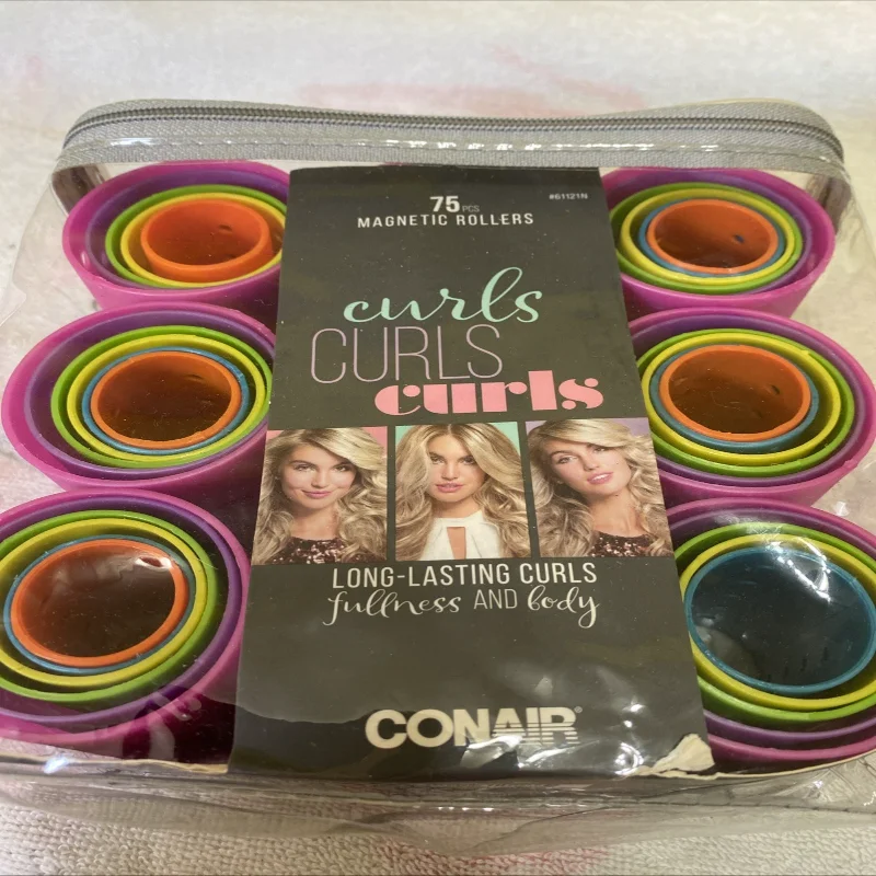 

Conair Styling Long Lasting Curls Magnetic Rollers 75 Piece Set With Carry Bag