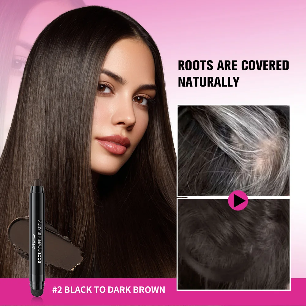 Hair Dye Pen Root Touch Up Black Brown Lasting Hair Color Repair Stick Disposable Hair Dye Cream Brush Portable Magic Stick