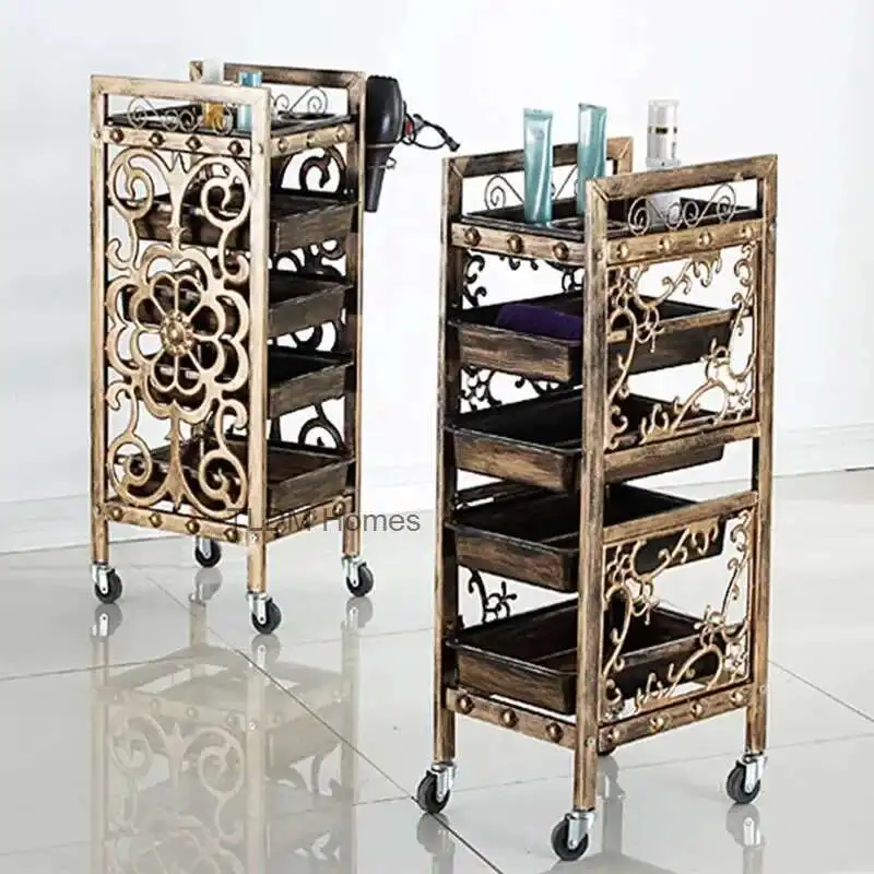 

Commercial Furniture Hair Salon Trolley Fashion Hairdressing Multi-layer Tool Cart Barber Shop Multi-functional Storage Rack G