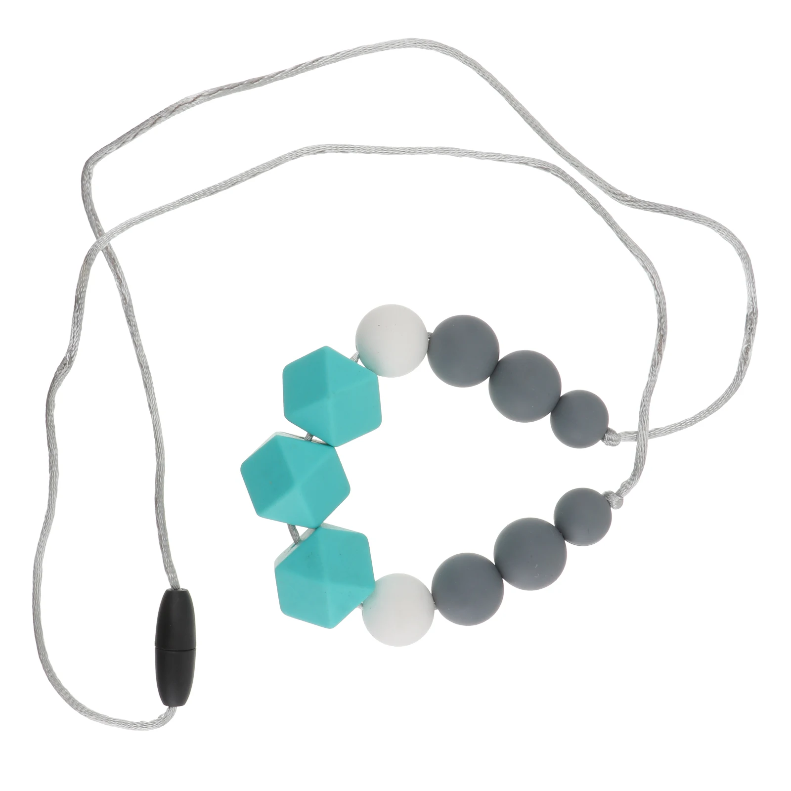 

Baby Teething Necklace Colorful Silicone Food Grade Durable Safe Teether Necklace for Mom Hands