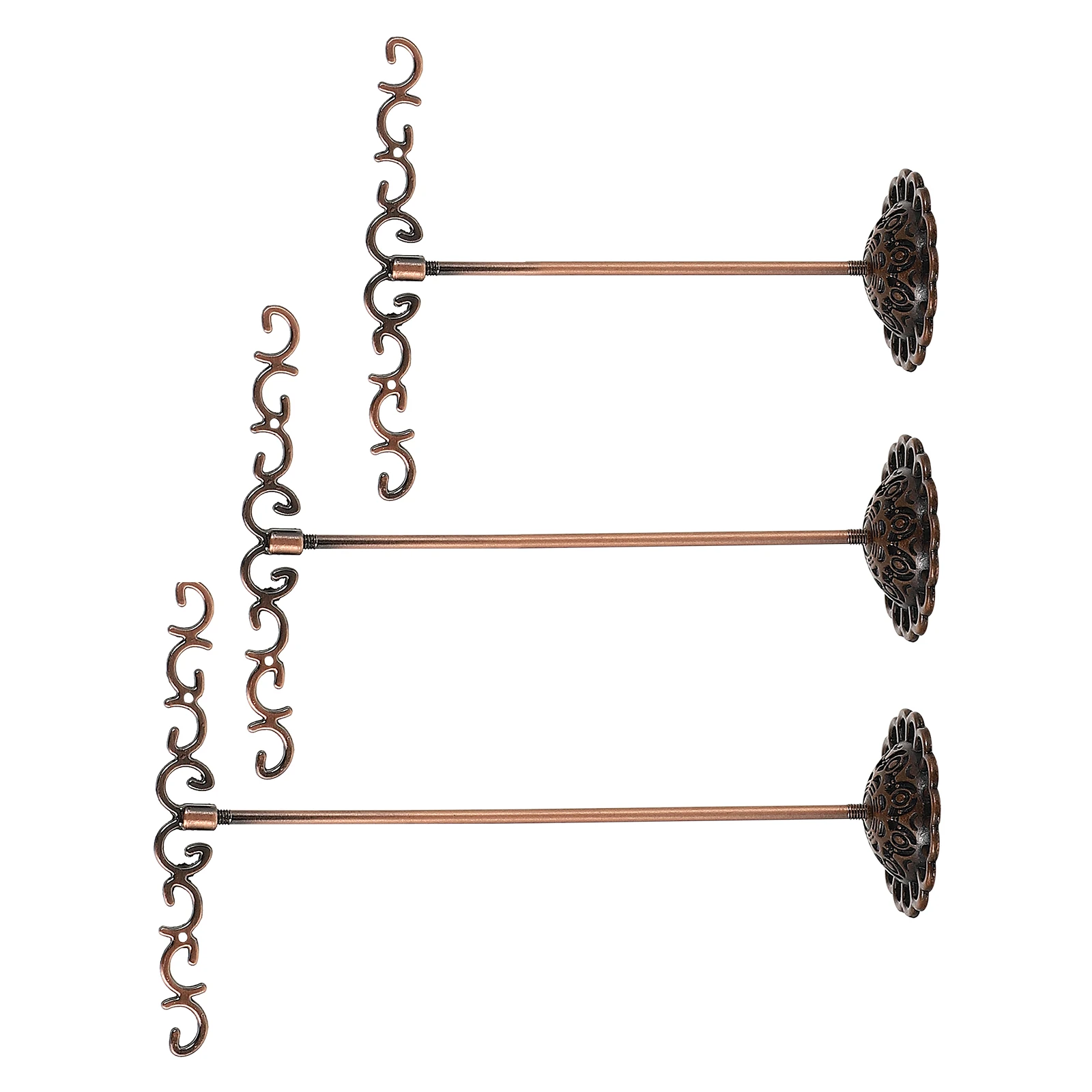 

3 Pcs Storage Shelves Earring Display Stand Rack Necklace Holder Jewelry Bracket Red Creative Support Household