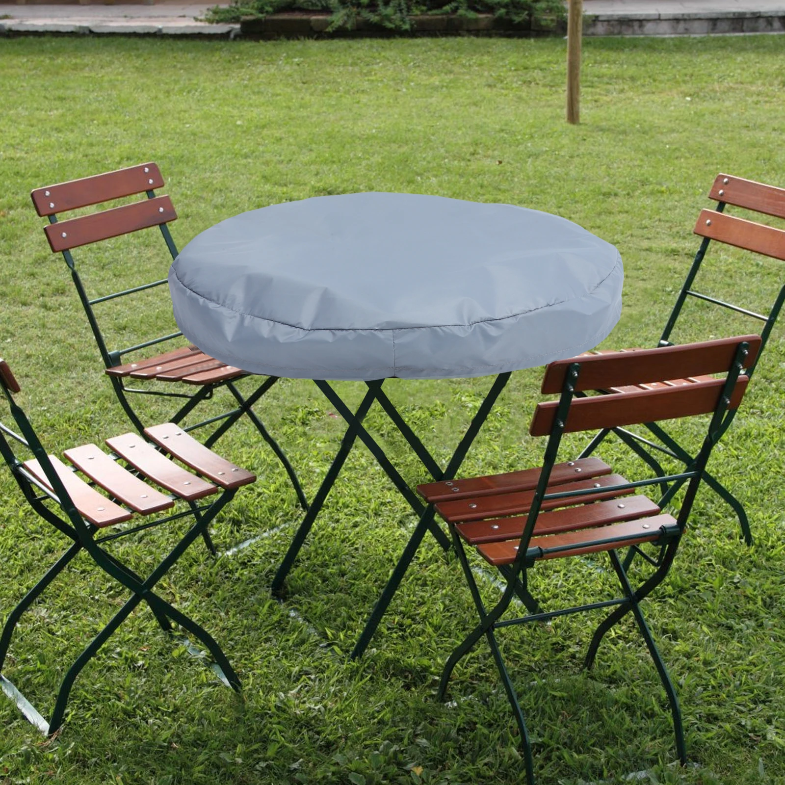 

Fire Pit Cover Round 100cm Black Oxford Cloth BBQ Grill Table Covers Heavy Duty Outdoor Fireplace Heater Protective