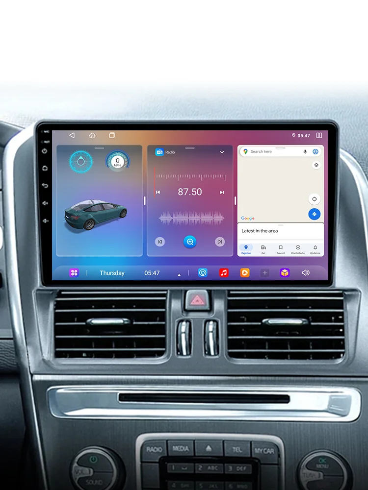 Srnubi 2 Din Carplay Android Auto für Volvo XC60 2008 - 2013 Autoradio GPS Navigation WIFI Multimedia Player 4G Autoradio Stereo