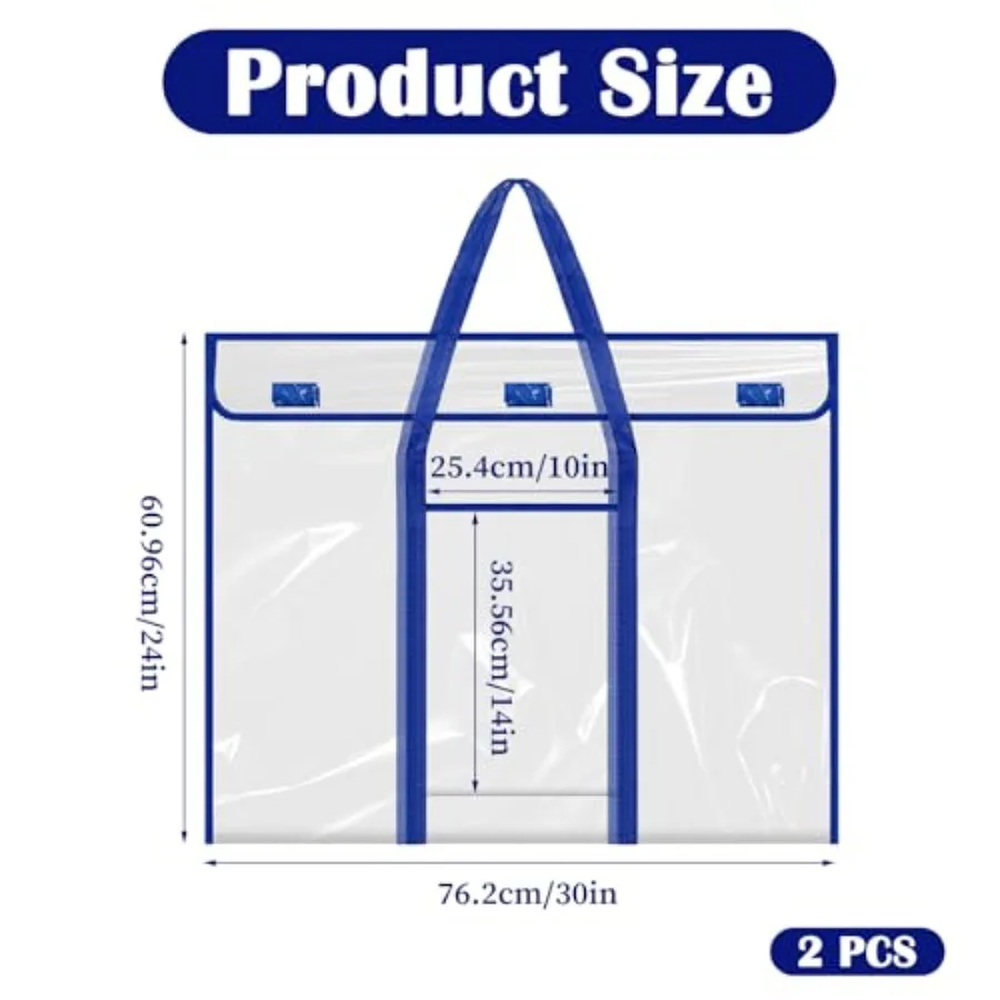 Almacenamiento de carteles de tablón de anuncios, bolsa grande de tabla de almacenamiento de 30x24 pulgadas para organizar portfolios artísticos, carteles, álbumes de recortes, 2 uds.