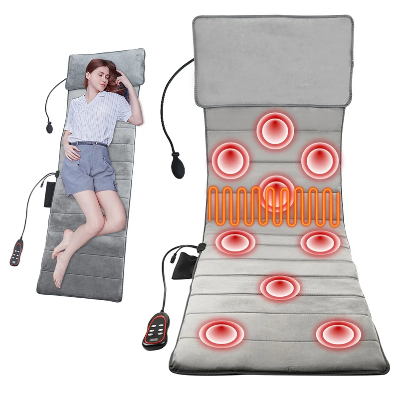 

Электрический массажный коврик с подогревом, многофункциональный массажер для плеч, шеи, спины и талии, складной, для облегчения боли, портативный автомобиль, домашний офис