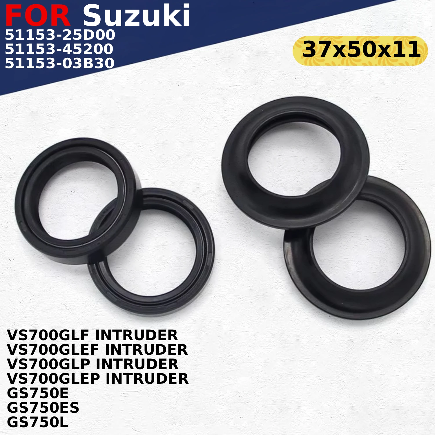 Motorcycle Oil Seal Front Fork Absorber Dust Seals For Honda 51490-GBF-J21 51490-KR6-305 51490-KAZ-003 51490-KWL-003 Accessories