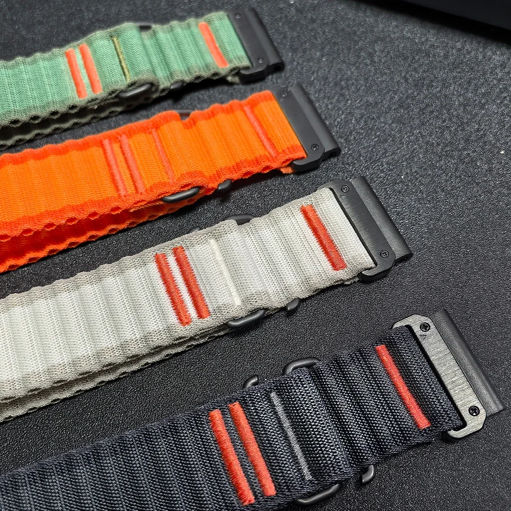 QuickFit 26mm 22mm Nylon Loop Strap For Garmin Fenix 8 51mm 47mm E 7 7X 6 6X 5X Plus/Epix/Descent G2/Tactix Sport Band Bracelet