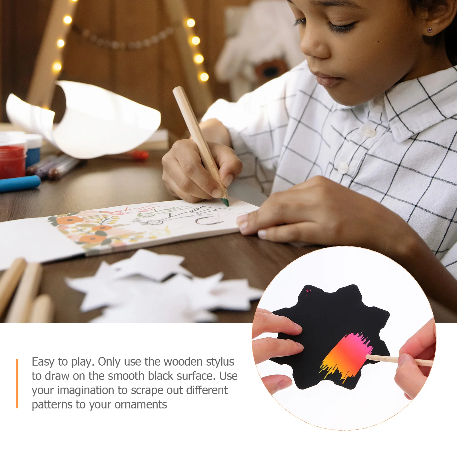 

1 set 1 Set Scratch Paper Art Sheets Christmas Scratch Cards Craft Supplies Kids Holiday Party Favors Decoration Drawing