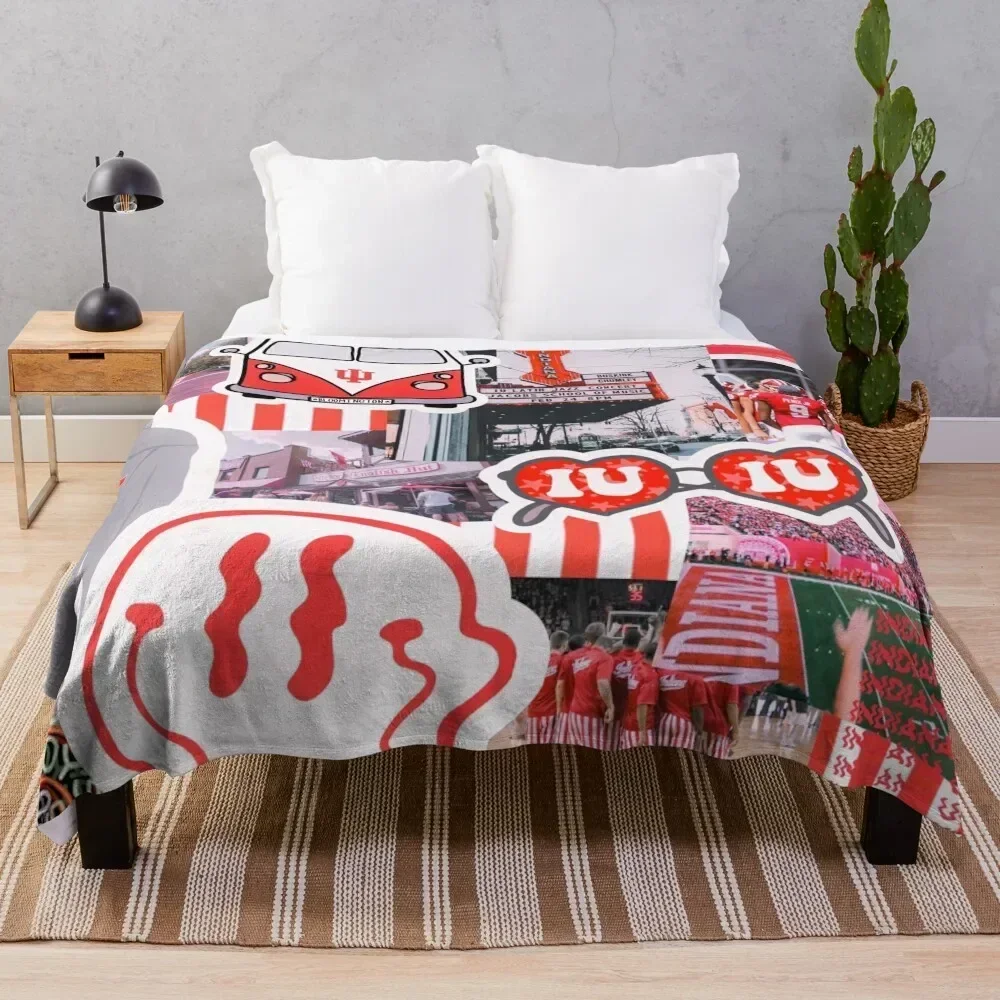 

Indiana University Collage Throw Blanket Ultra Plush Cozy Blanket for Napping Sleeping