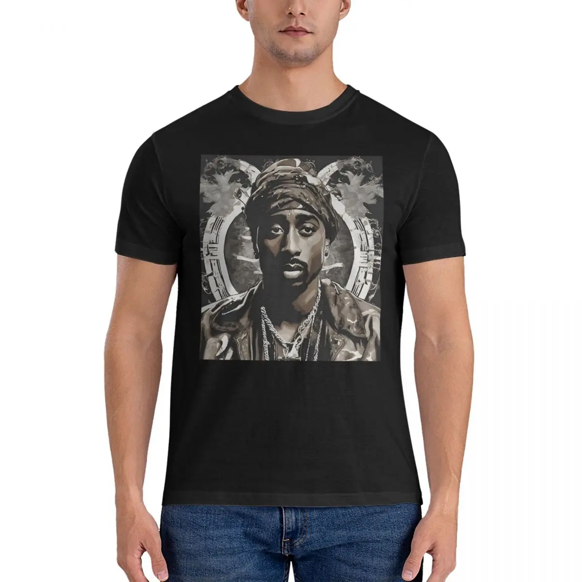 Tupac Amaru Shakur Long T-Shirts Men Tupac Amaru Shakur Awesome Pure Cotton Tee Shirt Crew Neck Short Sleeve T Shirts Gift Idea