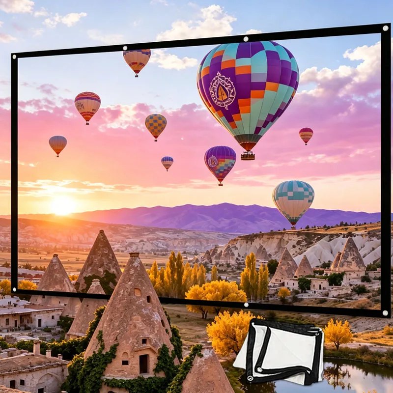 Projection Screen High Definition Simple Screen Home Movie Projection Screen 60-150 inches Movie Projector Screen 16:9