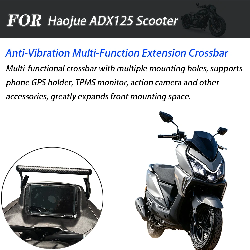Multi‑Function Front Extension Crossbar Phone GPS Device Holder Bracket Fit Haojue ADX125 Maxi Scooter Modification Accessories