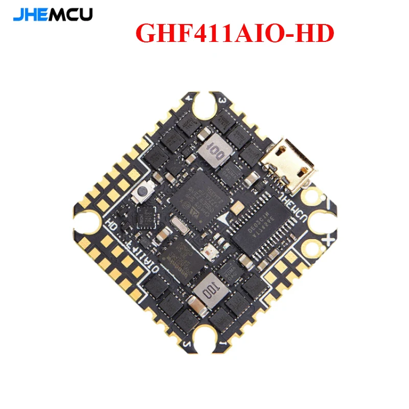 

JHEMCU GHF411AIO-HD OSD Контроллер полета BLheli_S 40A 3-6S 4 в 1 бесщеточный ESC Для Зубочисток RC FPV гоночный Дрон