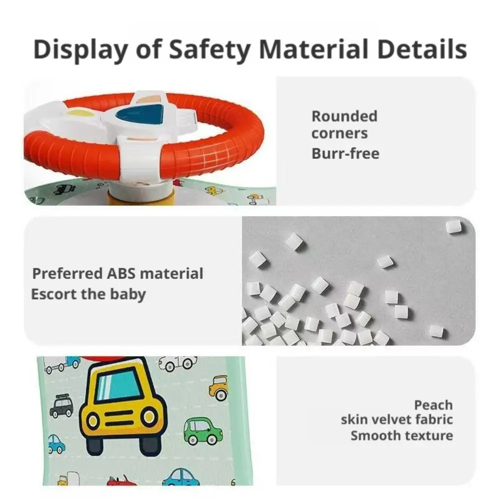 ของเล่นพวงมาลัยเด็กพร้อมเพลง ติดตั้งในรถยนต์ จำลองการขับรถ ของเล่นพวงมาลัยสำหรับเด็กวัยหัดเดิน 0-12 เดือน ของขวัญ