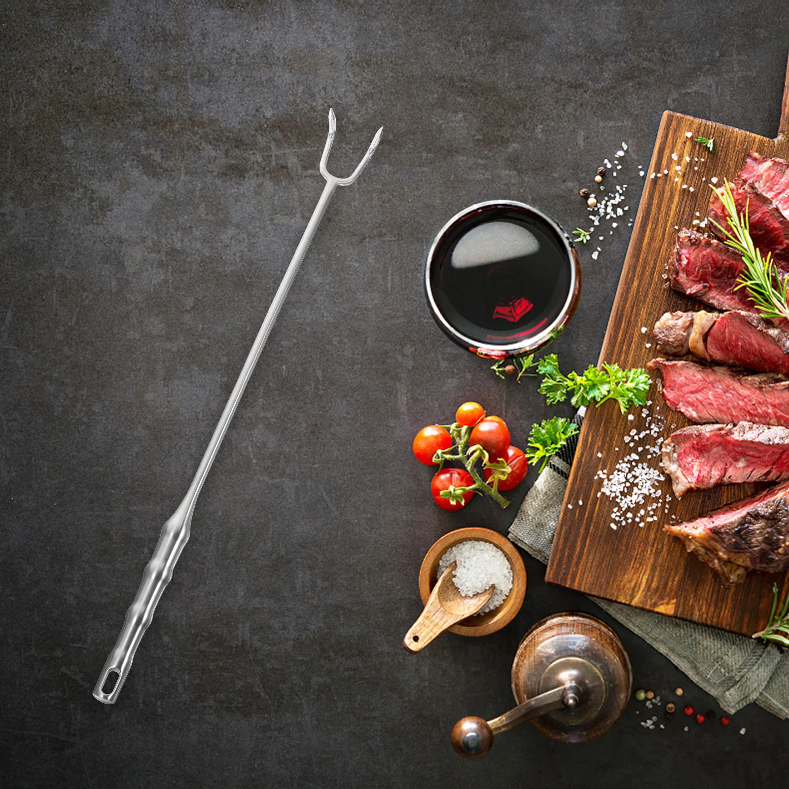 

1pc Stainless Steel Meat Hook Heavy Duty Reusable Bbq Turner For Home Restaurant Camping Grill Accessory