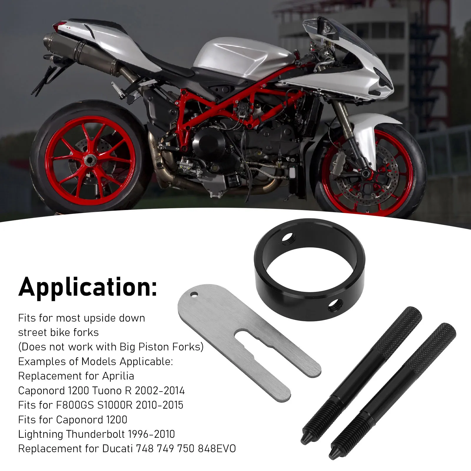 

Motorcycle Fork Spring Compressor Aluminum Fork Service Tool Fits For F800GS S1000R 2010-2015