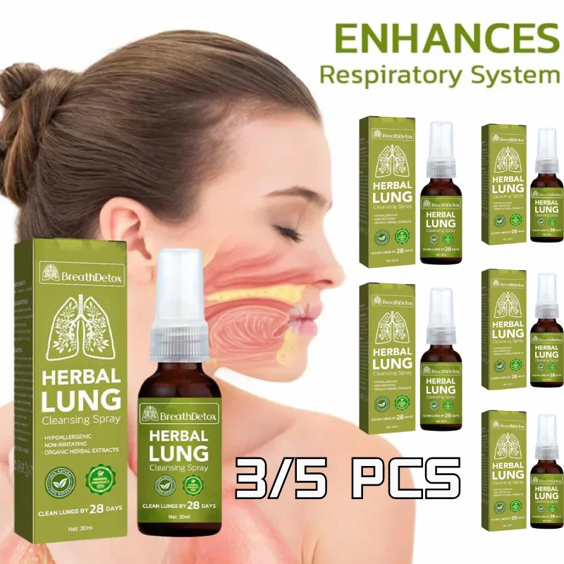 

Травяной очищающий спрей для легких, прозрачный назальный туман, спрей для дыхания в горле, против храпа, снимает заложенность, спрей для дыхания