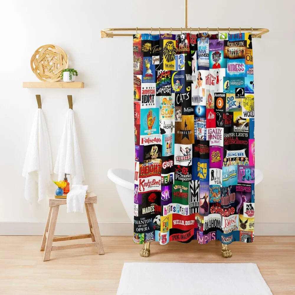 

music show logo Shower Curtain Anti-Mold Waterproof Shower Modern Accessory Bathrooms For Shower For Bathroom Set Curtain