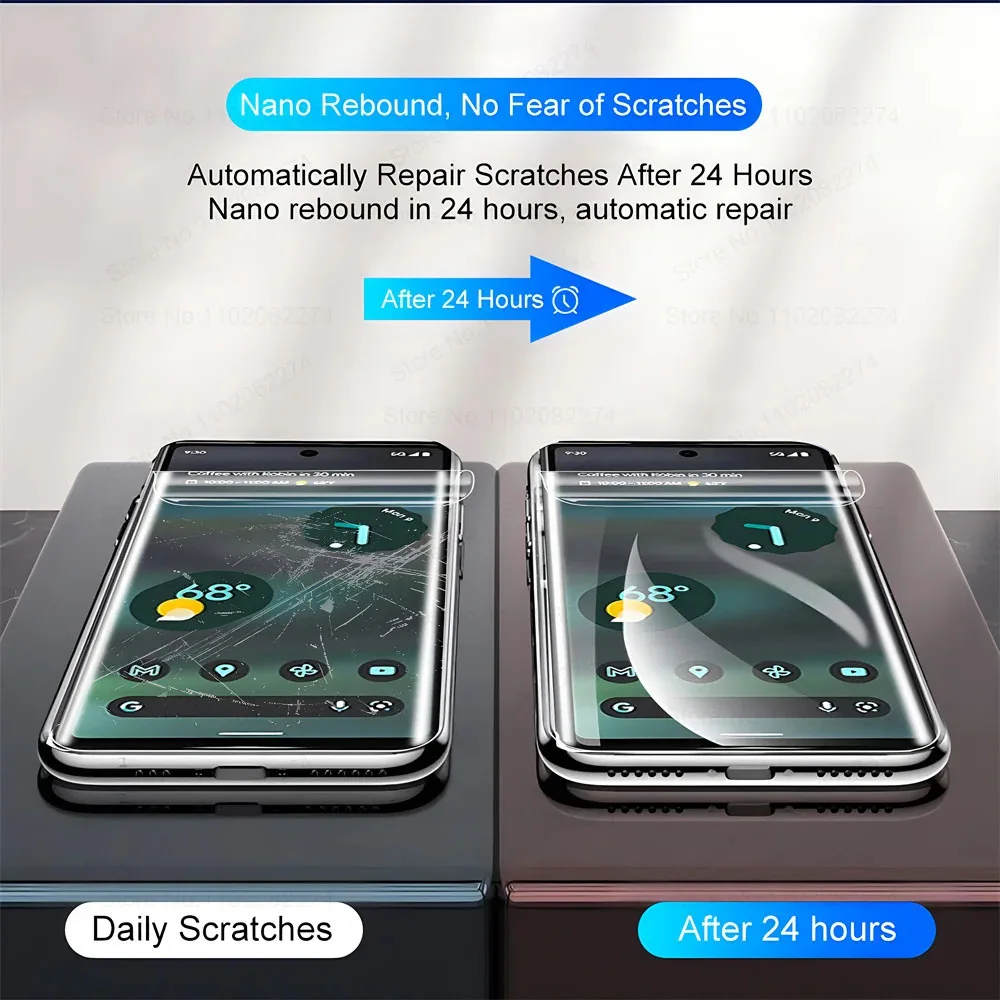 1-4 Stück Hydro gel Film für Google Pixel 7 8 6 Pro 7a 6a Front Soft Displays chutz folie Voll abdeckung HD klar nicht Glas Anti-Kratzer
