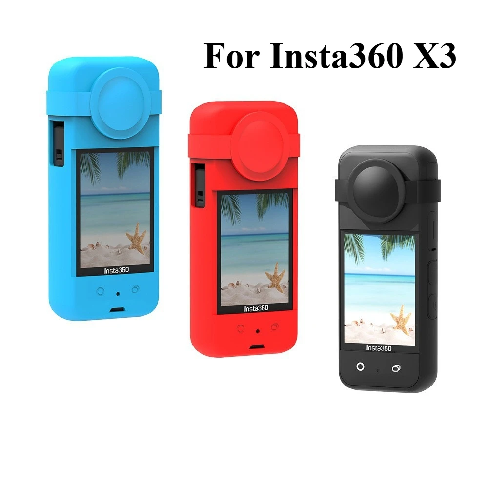 

Silicone Cover Case Fit For Insta360 X3 Panoramic Action Camera Protector Sleeve Cover For Insta 360 X3 Anti-scratch Accessories