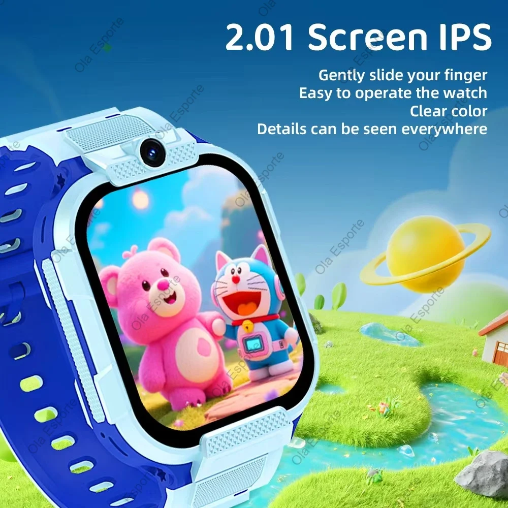 4G ساعة ذكية للأطفال 2.01 ''HD شاشة تعمل باللمس مكالمة فيديو مراقبة النوم كاميرا ساعة تنبيه Smartwatch الأطفال بنين بنات هدايا #5
