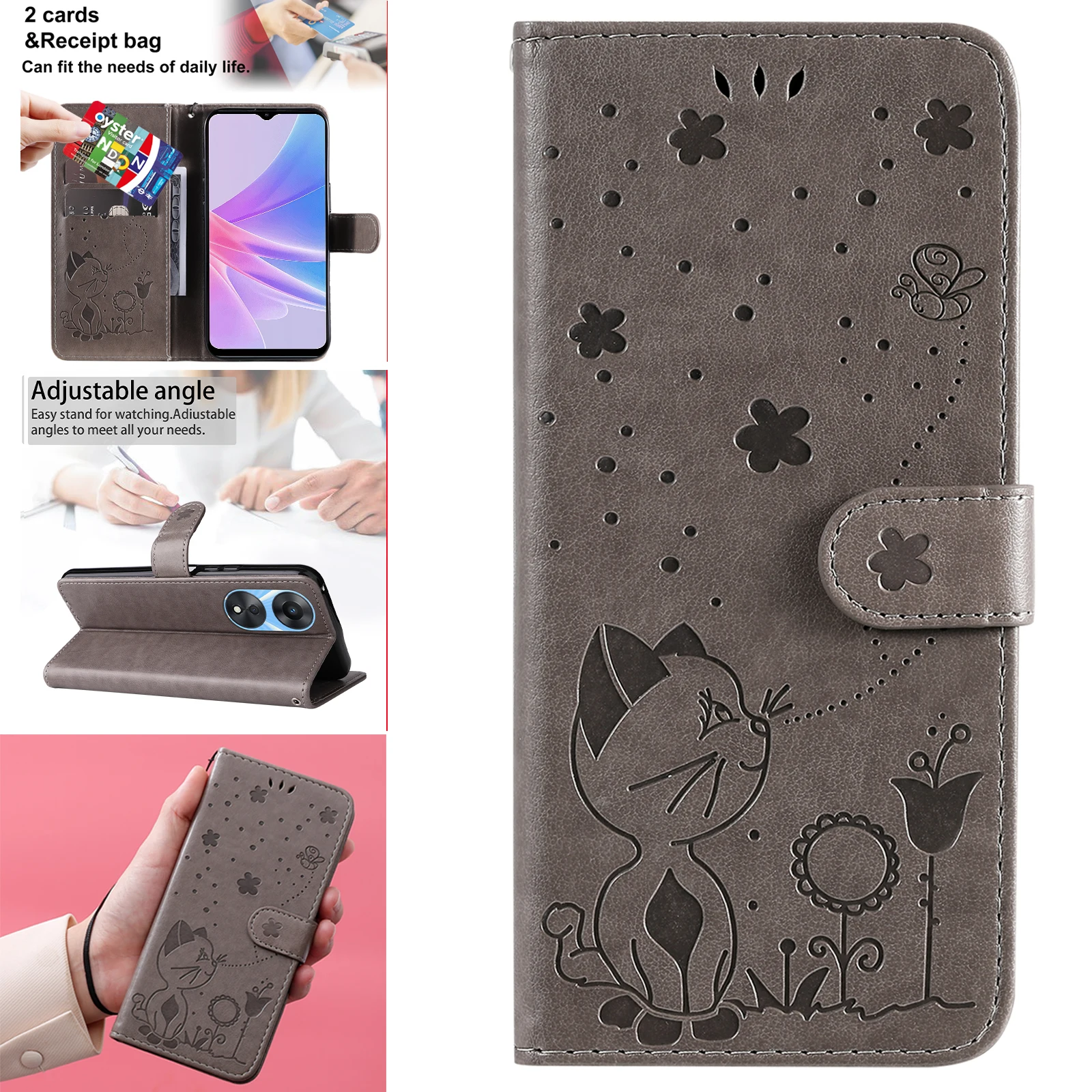 For OPPO Reamle C55 4G A78 A98 A1 Pro F23 5G Case Wallet Leather Flip Phone Cover For Realme V20 A17 9i 10 Pro +  Reno8T 4G