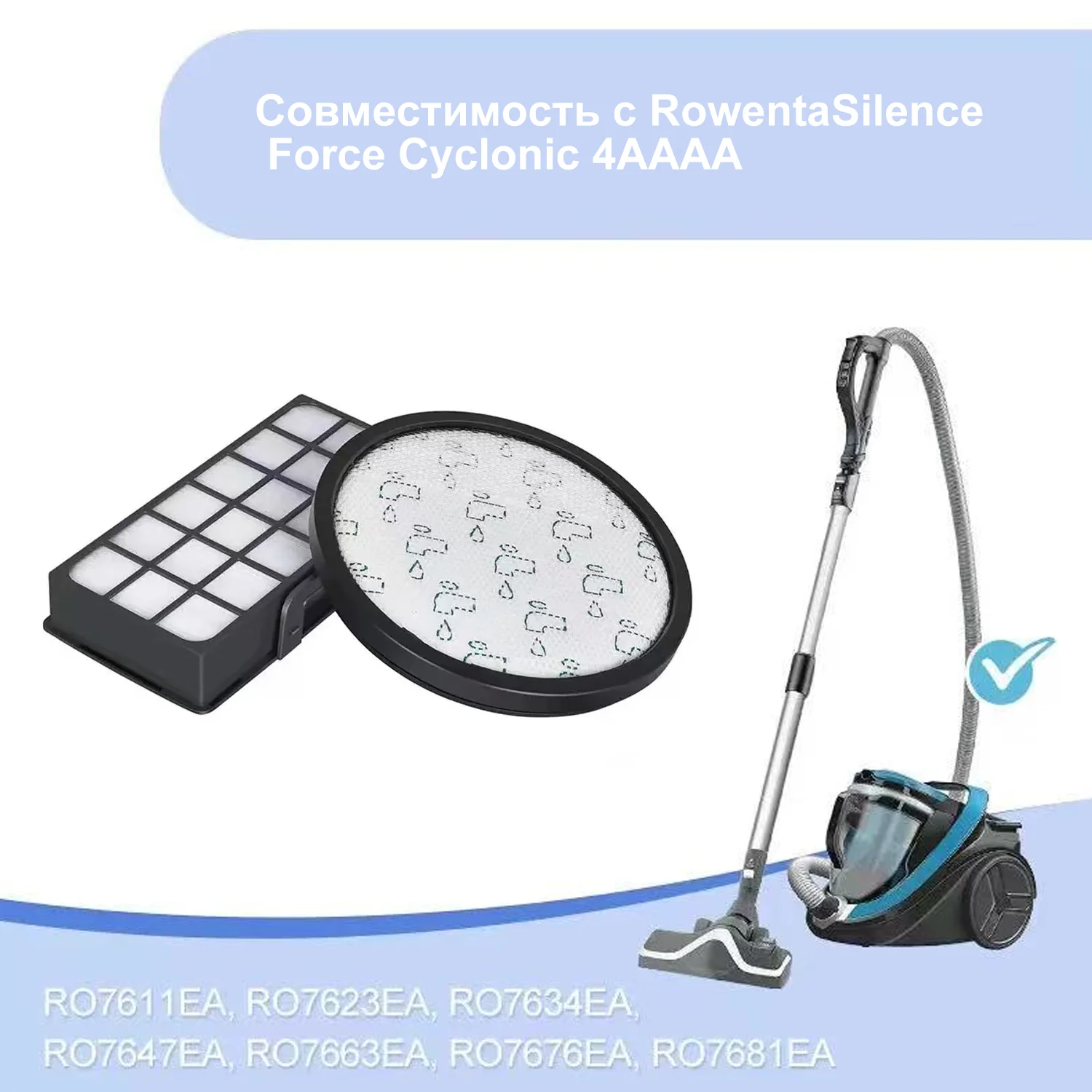

Vacuum Cleaner Filter for Rowenta RO7611 RO7634 RO7623, Washable Pre & HEPA Filter Replacement Accessory