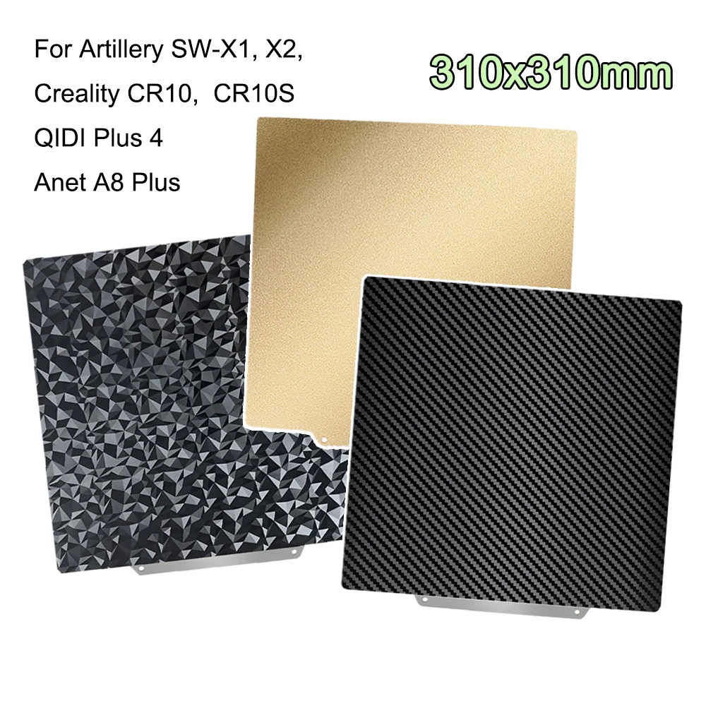 

For Artillery Sidewinder X1 X2 Creality CR10 Build Plate For QIDI Plus 4 PEI Sheet 310x310mm Double Sided Printing Flexible Bed