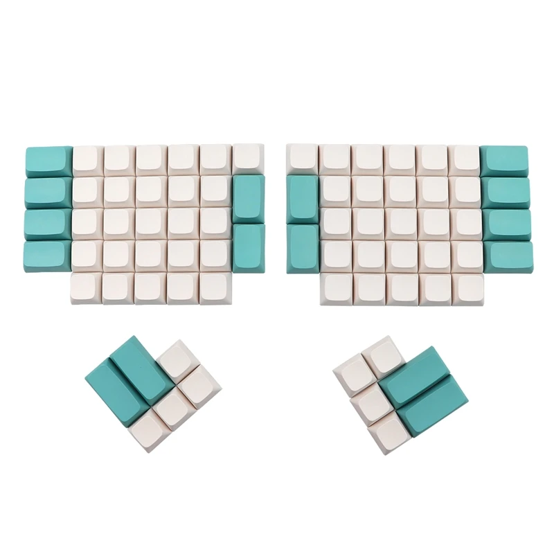 76-key XDA PBT Blank Ergodox Key Caps, Unique No Engraving Mechanical Keyboard